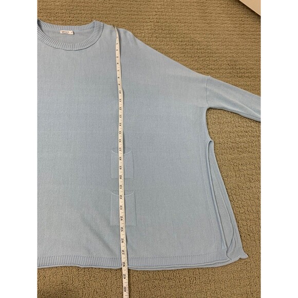 Mersea Catalina Oversized Crewneck Blue Lagenlook Side Slit Sweater Womens OS - Picture 10 of 12